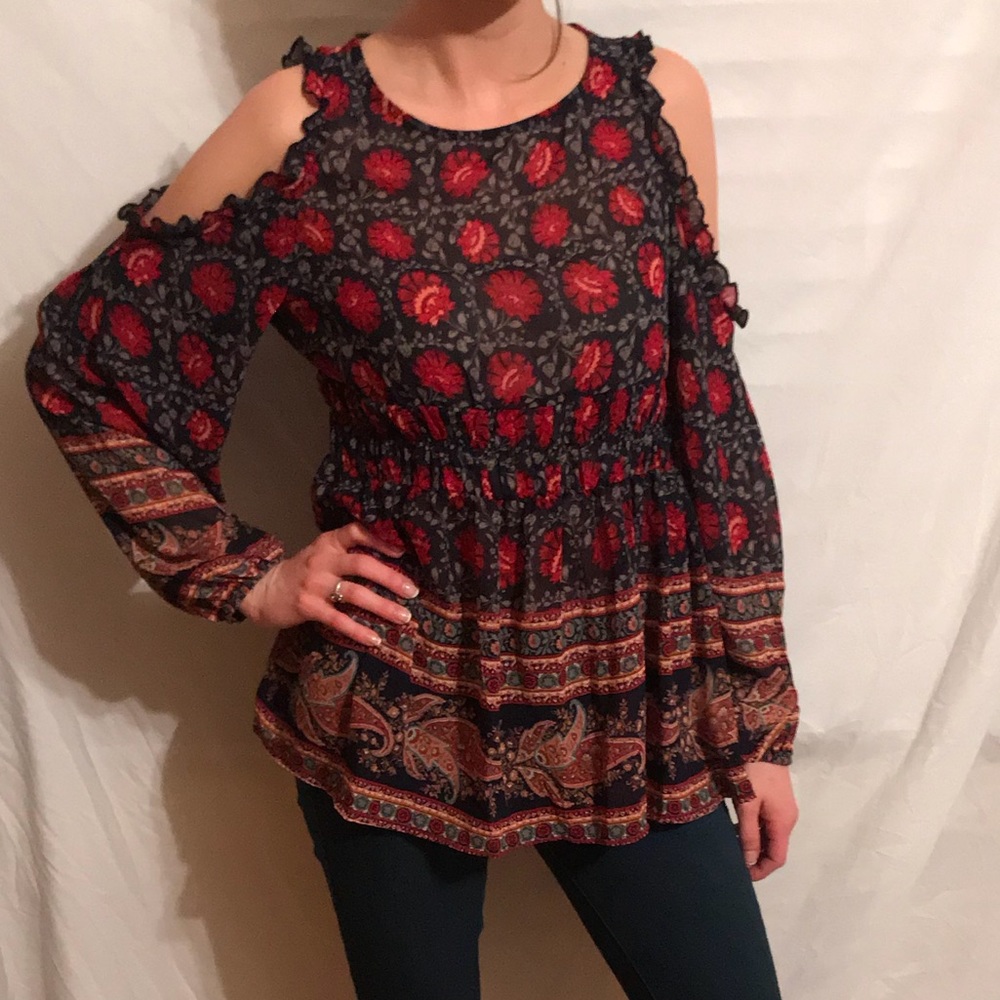 XS Floral flirty top